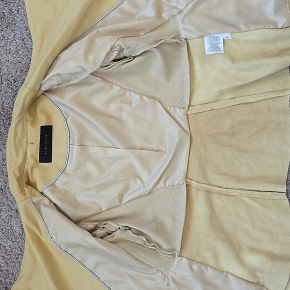 Elie Tahari lamb leather tan zip front jacket-M - Picture 6 of 10